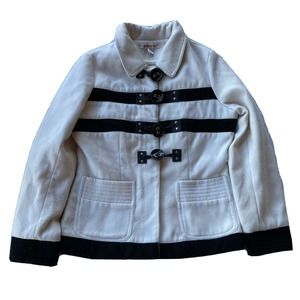 Nico La Coat Sz 8 Black Cream White Stripe Blazer Vintage Buttons 90s Y2K Womens